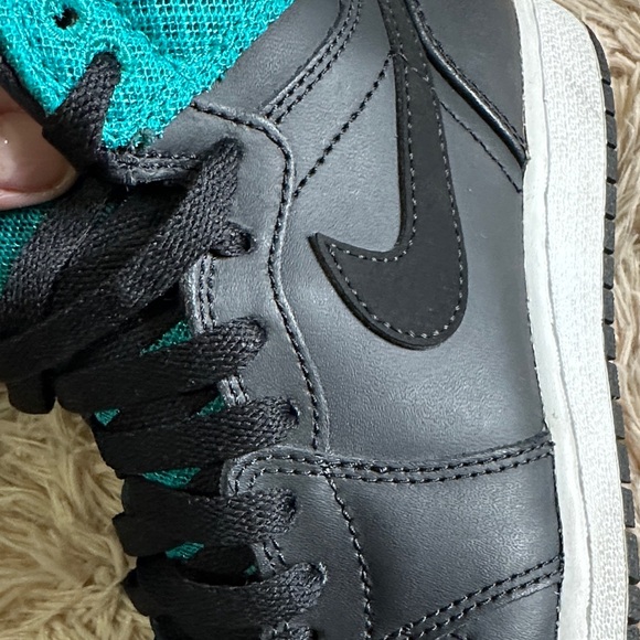 Air Jordan Black and Teal High-Top Sneakers - Picture 10 of 16